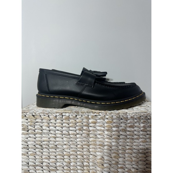 EUC Dr. Martens Adrian Quad Mono Vegan Leather Platform Loafers Black Mens 13 - Picture 1 of 12